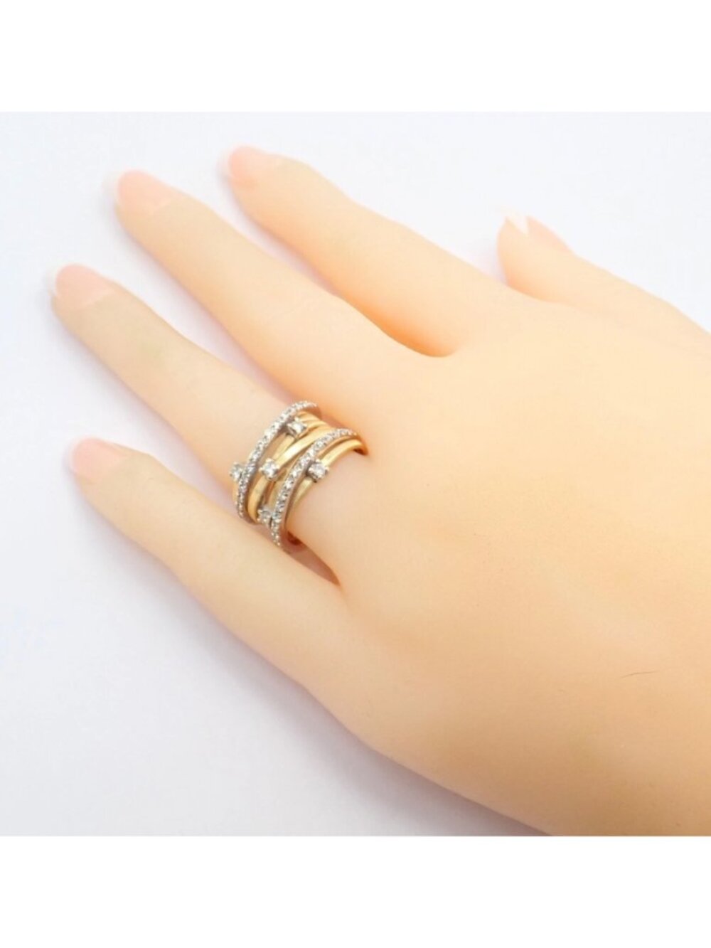 Authentic! Marco Bicego 18k Yellow White Gold Diamond 7 Row Goa Ring sz 6.5 - Picture 11 of 14